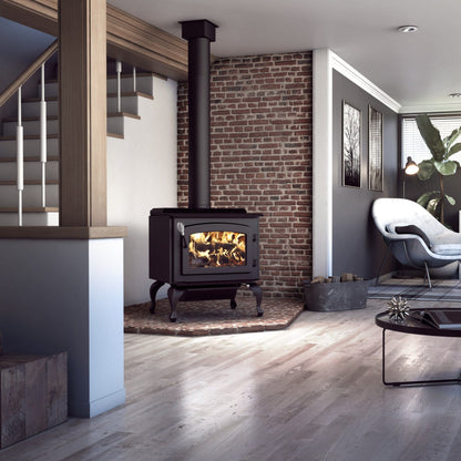 Drolet Escape 1800 Wood Stove on Legs - Black Door - DB03105