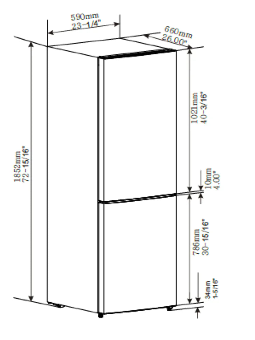 FORNO 24" Bottom Mounted No Frost Refrigerator in Stainless Steel, 11.1 cu.ft - FFFFD1948-24RS