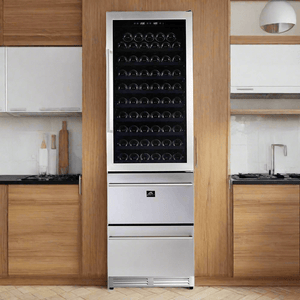 Forno Capraia 24'' Built-In Compressor Wine Cooler - Dual Zone - 108 Bottles -FWCDR6628-24S