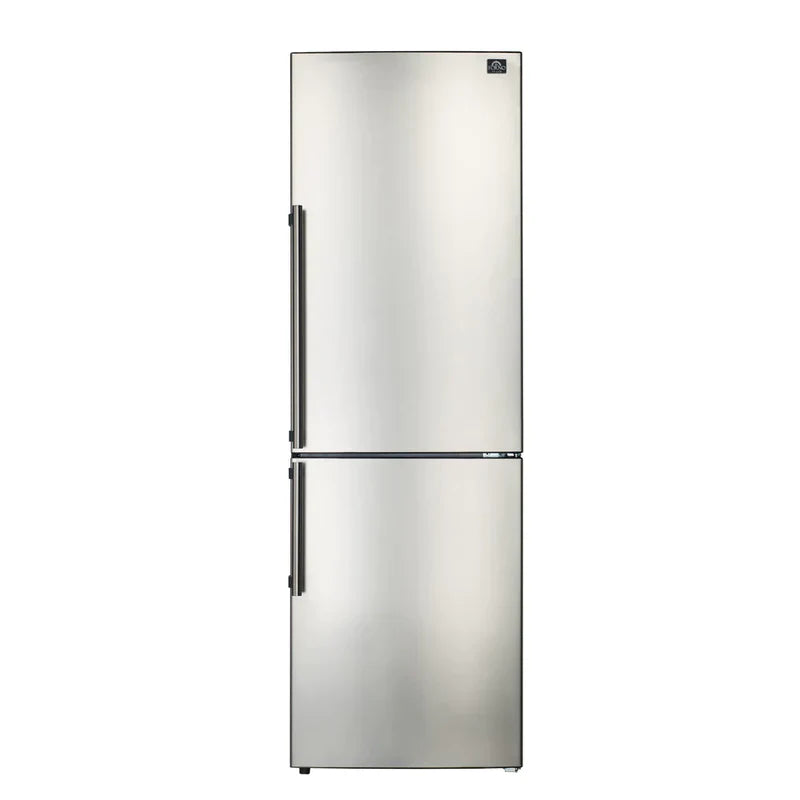 FORNO 24-Inch Refrigerator 11.1 cu.ft Bottom Freezer in Stainless Steel with Side Grip Handle - FFFFD1948-24LS