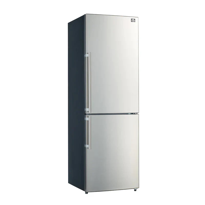 FORNO 24-Inch Refrigerator 11.1 cu.ft Bottom Freezer in Stainless Steel with Side Grip Handle - FFFFD1948-24LS