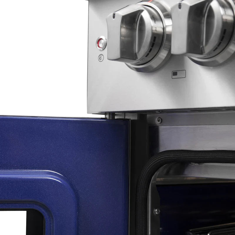 FORNO 30-Inch Capriasca Dual Fuel Range with 5 Gas Burners, 100,000 BTUs, and French Door Electric Oven in Stainless Steel - FFSGS6387-30