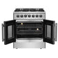 Forno 30-Inch Freestanding French Door Dual Fuel Range with 5 Burners and 68,000 BTUs in Stainless Steel 