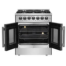 Forno 30-Inch Freestanding French Door Dual Fuel Range with 5 Burners and 68,000 BTUs in Stainless Steel 