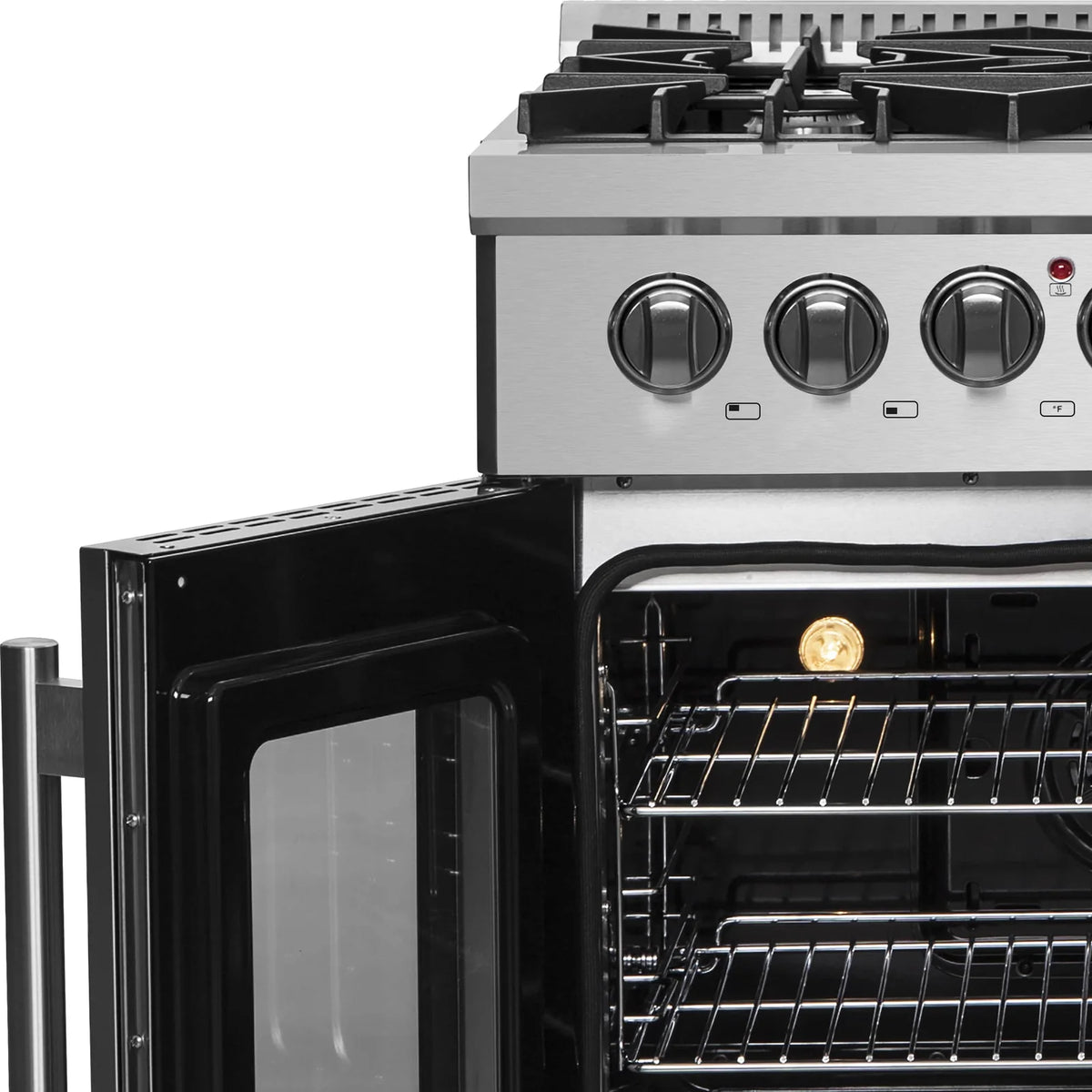 Forno 30-Inch Freestanding French Door Dual Fuel Range with 5 Burners and 68,000 BTUs in Stainless Steel 