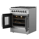 Forno 30-Inch Freestanding French Door Dual Fuel Range with 5 Burners and 68,000 BTUs in Stainless Steel 