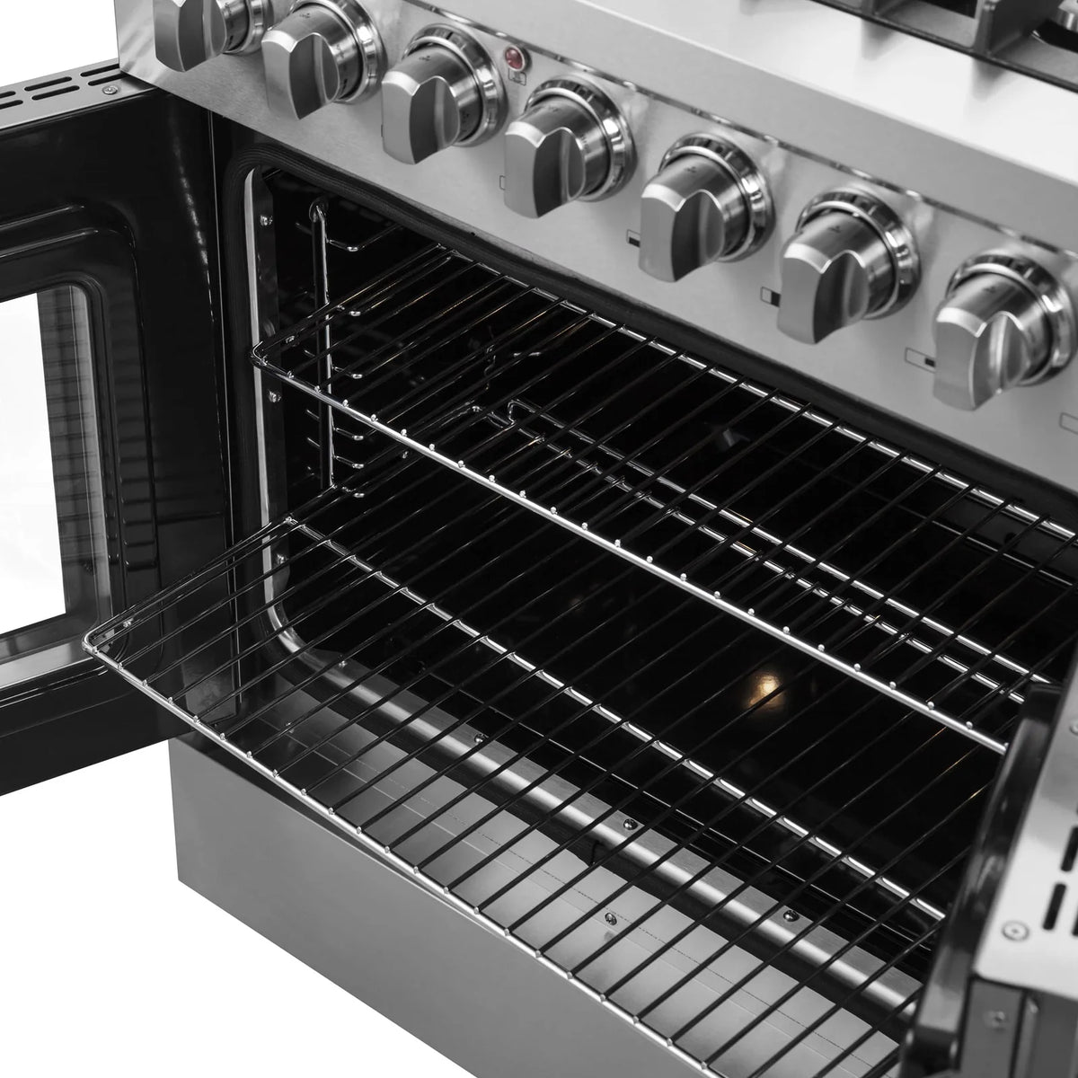 Forno 30-Inch Freestanding French Door Dual Fuel Range with 5 Burners and 68,000 BTUs in Stainless Steel 