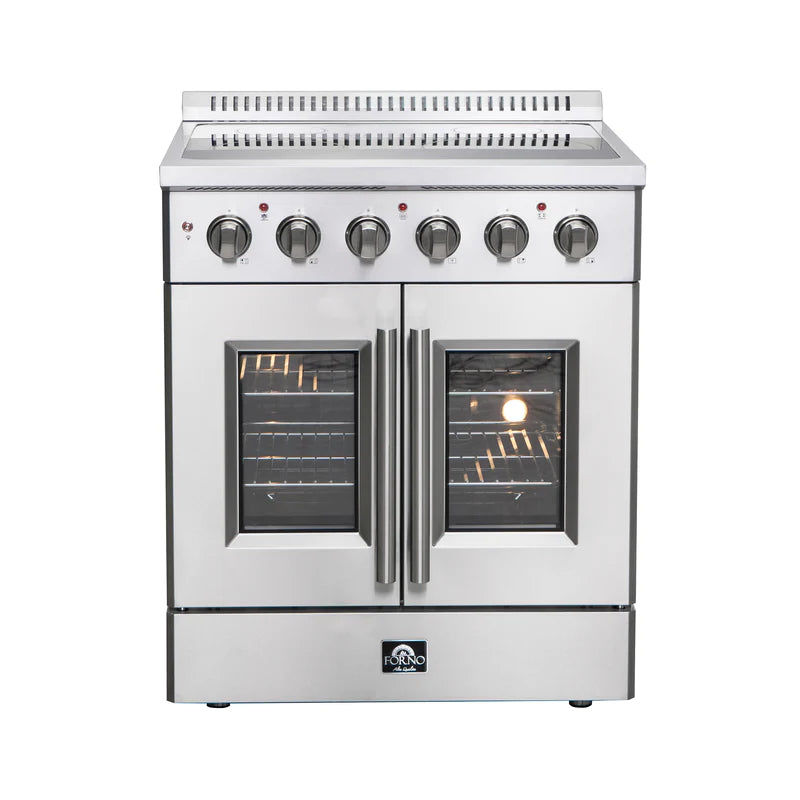 Forno 30-Inch French Door Electric Range with Convection Oven in Stainless Steel