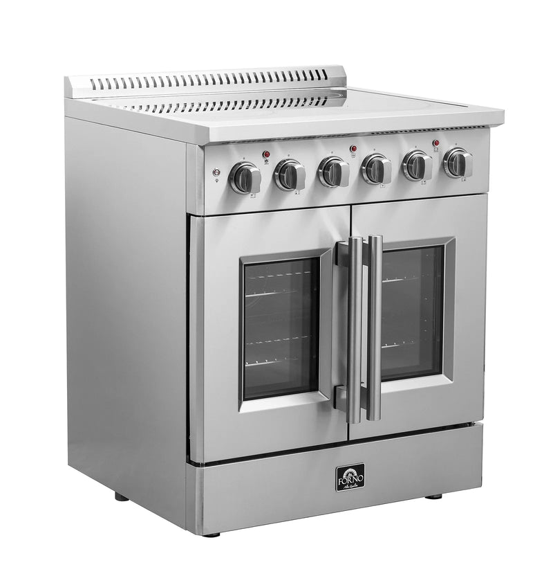 Forno 30-Inch French Door Electric Range with Convection Oven in Stainless Steel