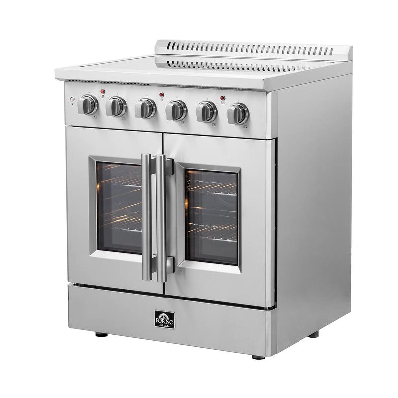 Forno 30-Inch French Door Electric Range with Convection Oven in Stainless Steel