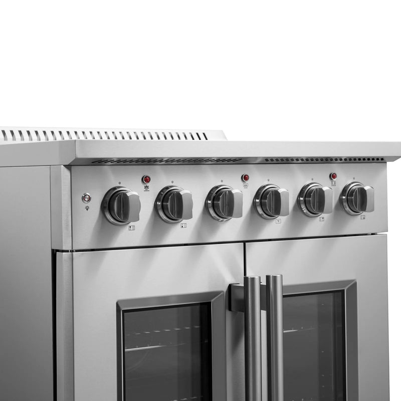 Forno 30-Inch French Door Electric Range with Convection Oven in Stainless Steel