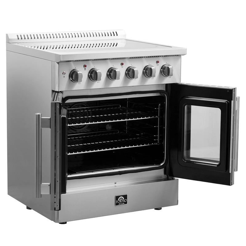 Forno 30-Inch French Door Electric Range with Convection Oven in Stainless Steel