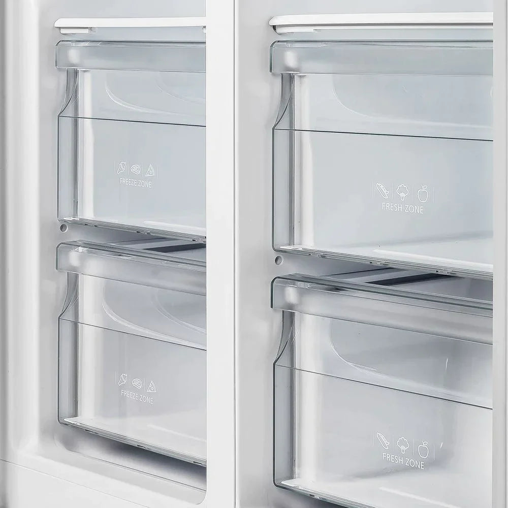FORNO Salerno 33" Side by Side Built-in Refrigerator 15.6 cu.ft in Stainless Steel with Built-in Style Grille Trim Kit - FFRBI1805-37SG