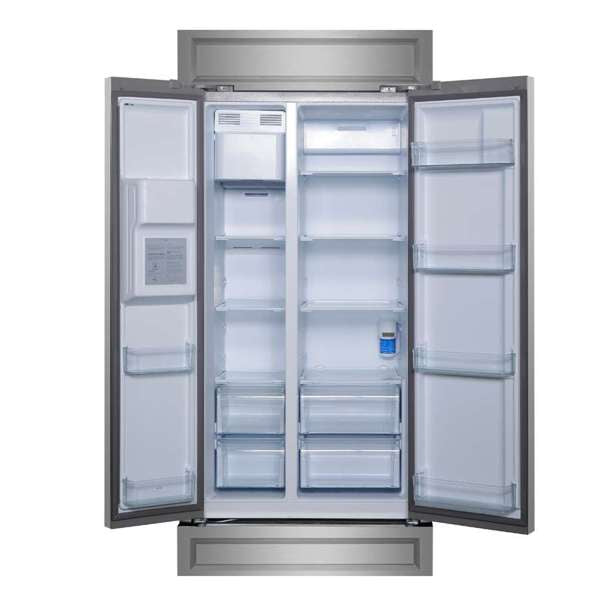 Forno 36" 20 cu. ft. Side-by-Side Built-In Refrigerator with Water and Ice Dispenser and Modern Trim Kit, FFRBI1844-40MG