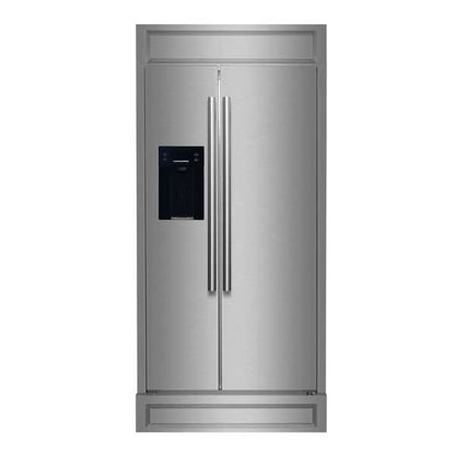 Forno 36" 20 cu. ft. Side-by-Side Built-In Refrigerator with Water and Ice Dispenser and Modern Trim Kit, FFRBI1844-40MG