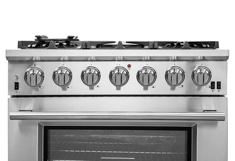 Forno 36" Capriasca Titanium Gas Range with 6 Burners, Convection Oven and 120,000 BTUs -FFSGS6260-36