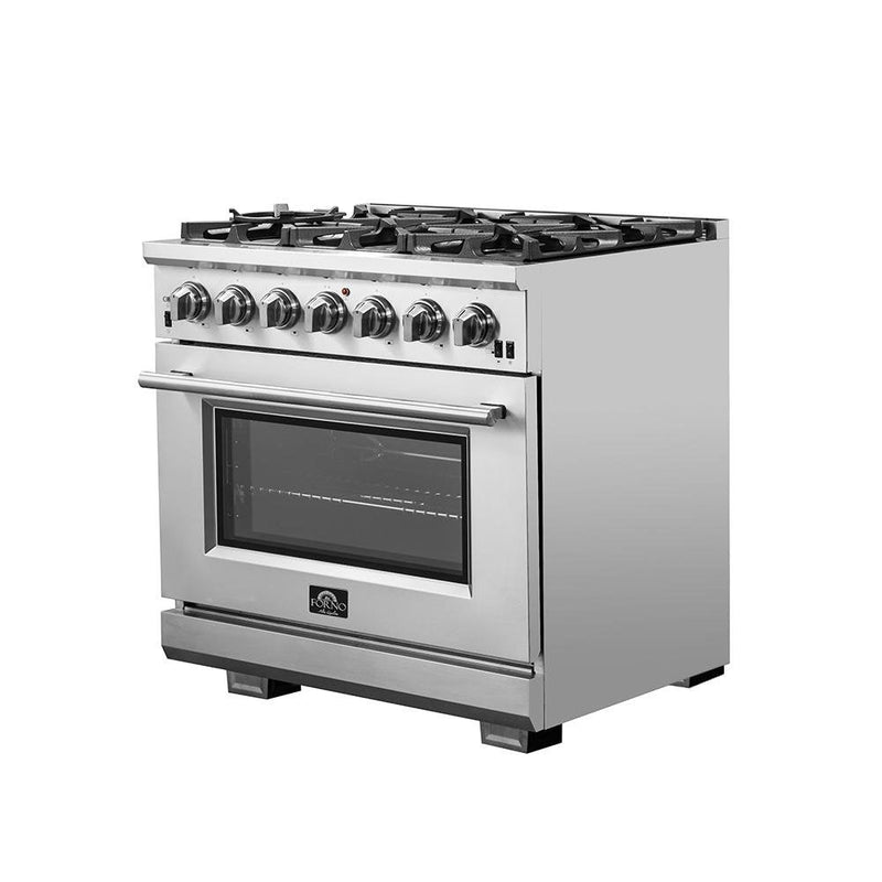 Forno 36" Capriasca Titanium Gas Range with 6 Burners, Convection Oven and 120,000 BTUs -FFSGS6260-36