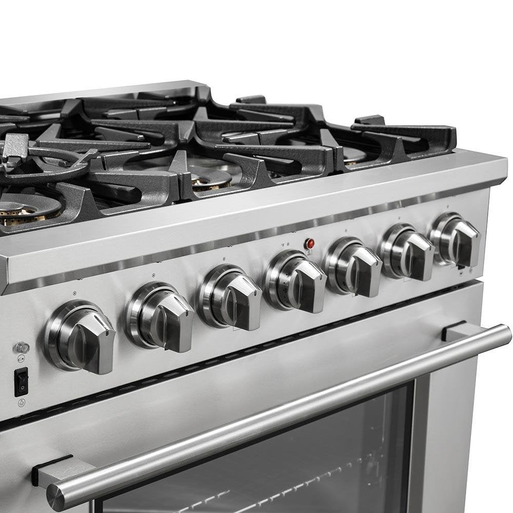 Forno 36" Capriasca Titanium Gas Range with 6 Burners, Convection Oven and 120,000 BTUs -FFSGS6260-36