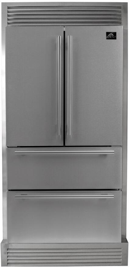 FORNO Gallipoli 36" French Door Refrigerator 19 cu.ft with Built-in Style Grille Trim Kit - FFRBI1820-40SG