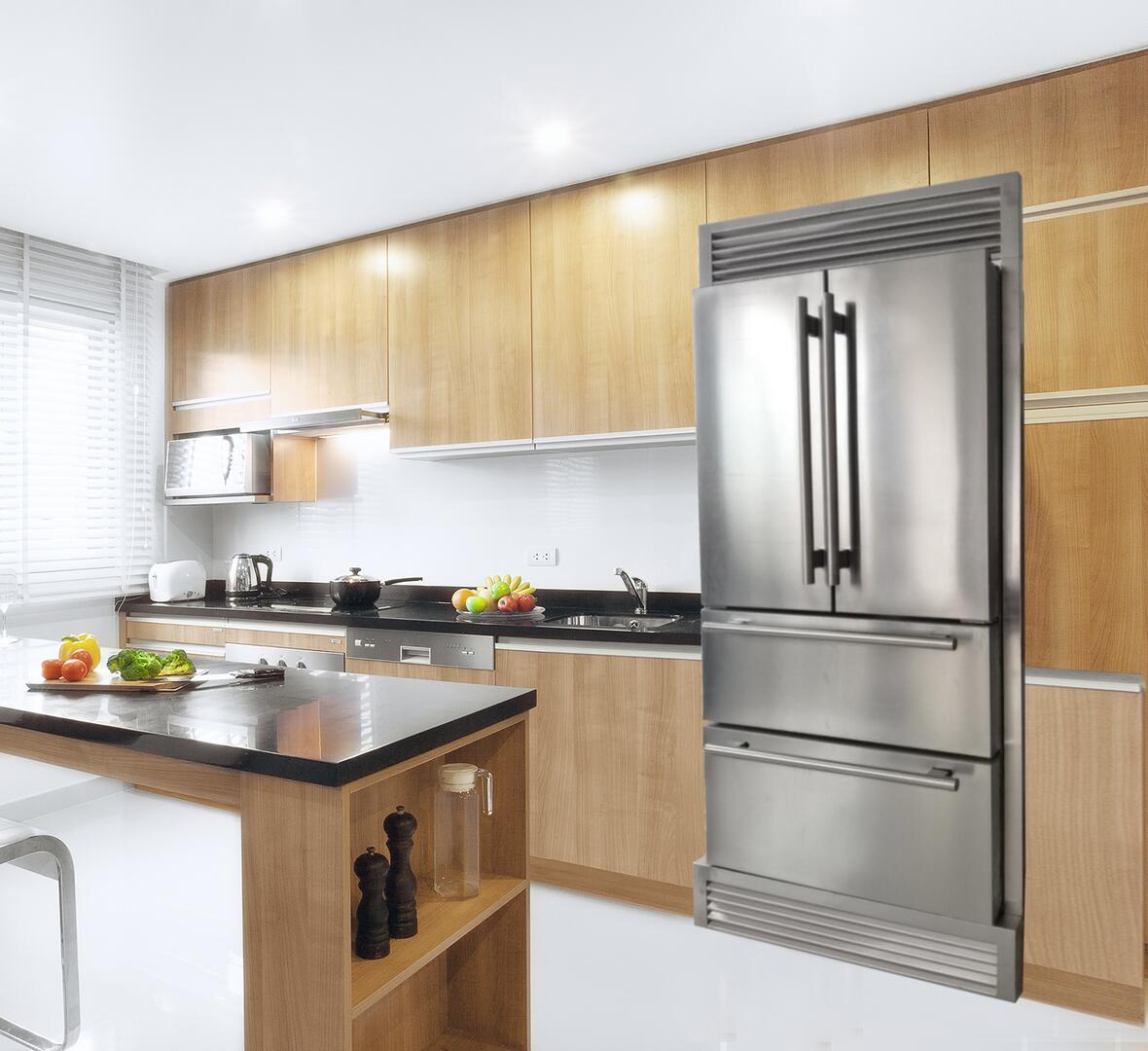 FORNO Gallipoli 36" French Door Refrigerator 19 cu.ft with Built-in Style Grille Trim Kit - FFRBI1820-40SG