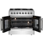 Forno 36-Inch Dual Fuel Range with 6 Gas Burners, 83,000 BTUs, & French Door Electric Oven in Stainless Steel