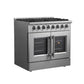 Forno 36-Inch Dual Fuel Range with 6 Gas Burners, 83,000 BTUs, & French Door Electric Oven in Stainless Steel