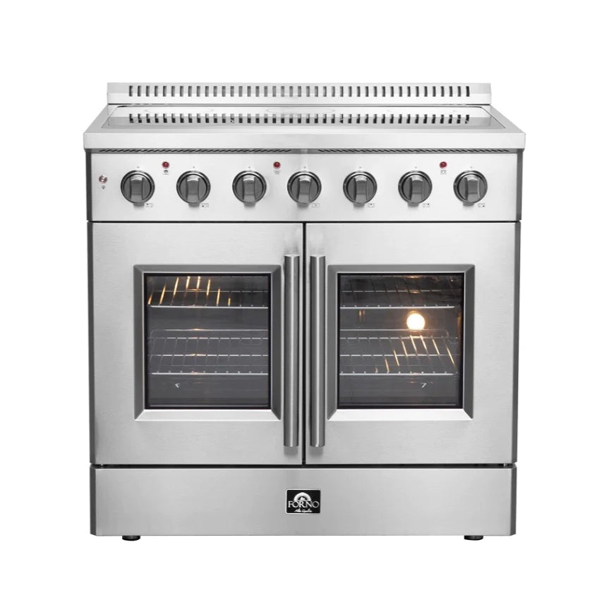 Forno 36-Inch French Door Electric Range with Convection Oven in Stainless Steel