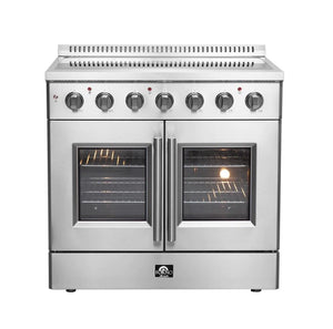 Forno 36-Inch French Door Electric Range with Convection Oven in Stainless Steel