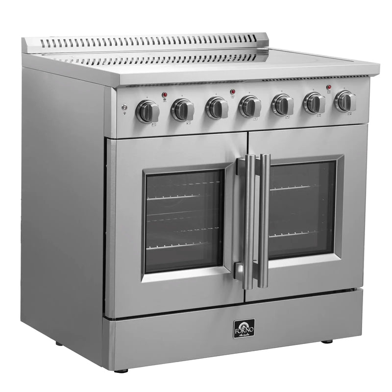 Forno 36-Inch French Door Electric Range with Convection Oven in Stainless Steel