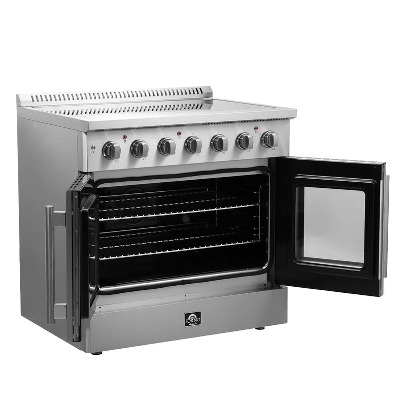 Forno 36-Inch French Door Electric Range with Convection Oven in Stainless Steel