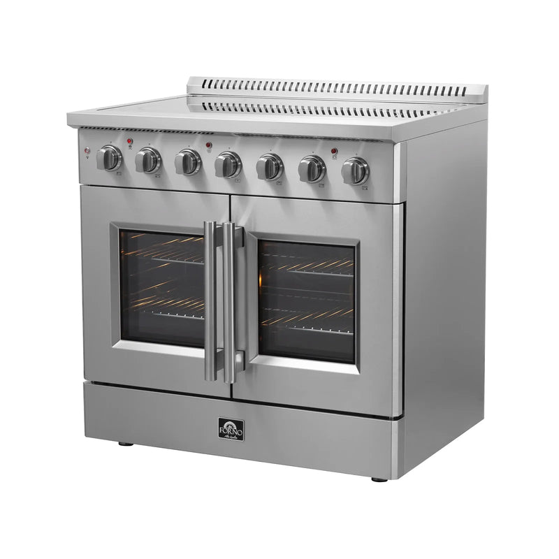 Forno 36-Inch French Door Electric Range with Convection Oven in Stainless Steel