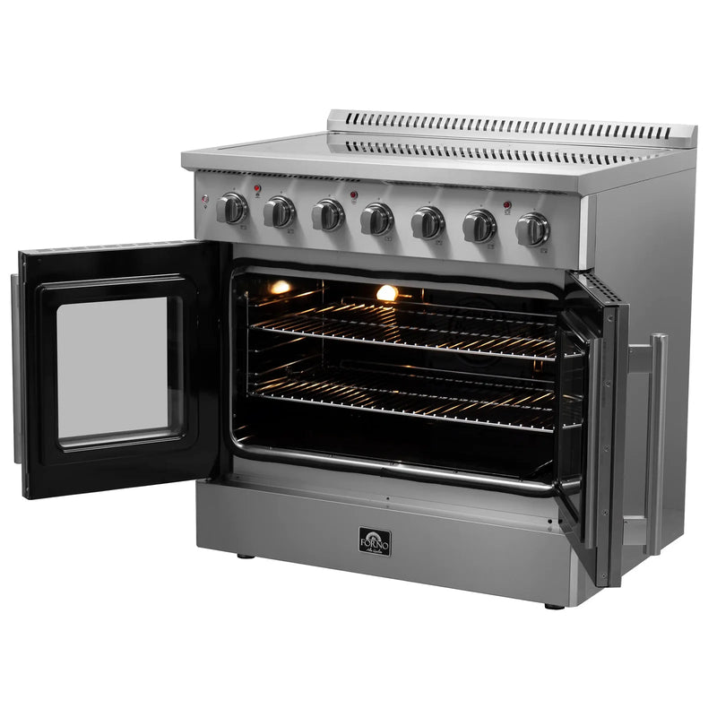 Forno 36-Inch French Door Electric Range with Convection Oven in Stainless Steel