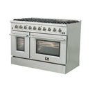 Forno 48" Galiano Gas Range with 8 Burners Griddle and Double Oven 