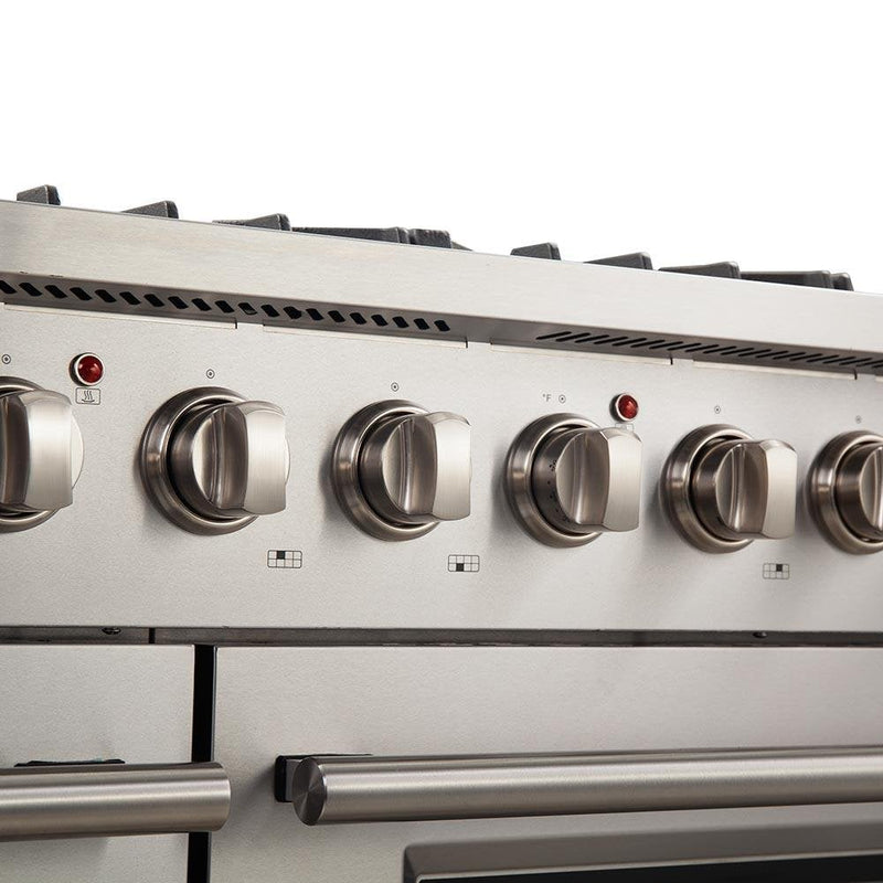 Forno 48" Galiano Gas Range with 8 Burners Griddle and Double Oven 