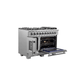 FORNO 48-Inch Capriasca Gas Range with 8 Burners, 160,000 BTUs, & French Door Gas Oven in Stainless Steel - FFSGS6460-48