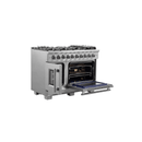 FORNO 48-Inch Capriasca Gas Range with 8 Burners, 160,000 BTUs, & French Door Gas Oven in Stainless Steel - FFSGS6460-48