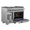 Forno 48-Inch Dual Fuel Range with 8 Gas Burners, 160,000 BTUs & French Door Electric Oven in Stainless Steel