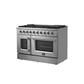 Forno 48-Inch Galiano Gas Range with 8 Gas Burners, 107,000 BTUs, & French Door Gas Oven in Stainless Steel FFSGS6444-48