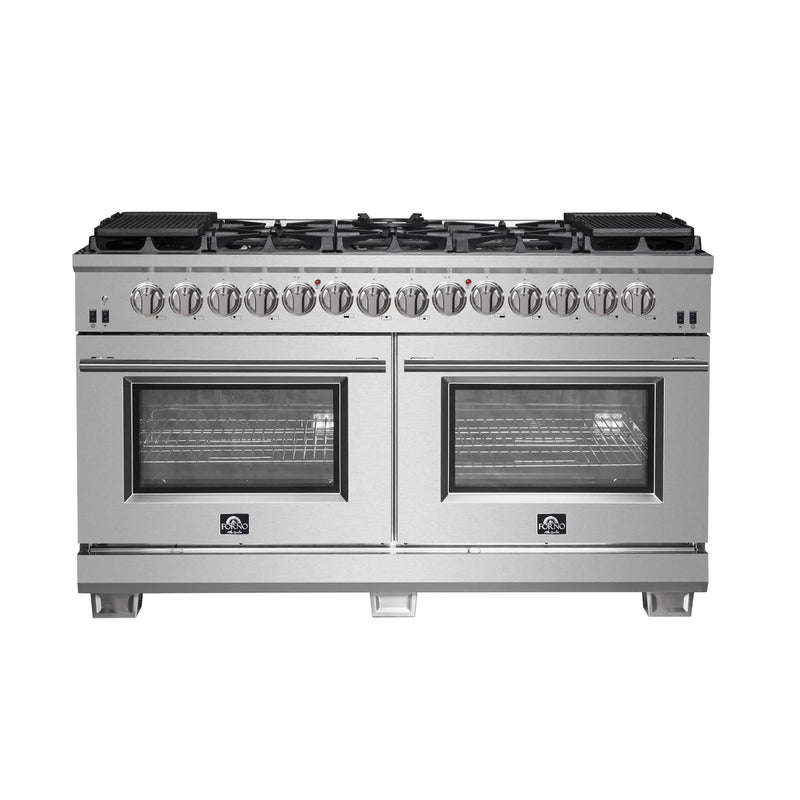 Forno 60-Inch Dual Fuel Range with 240v Electric Oven 10 Sealed Burners and 200,000 BTUs 