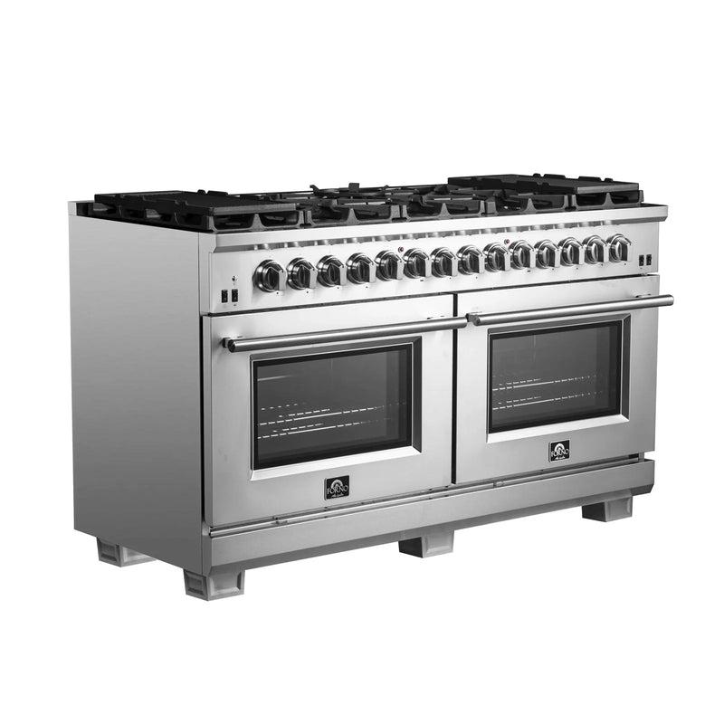 Forno 60-Inch Dual Fuel Range with 240v Electric Oven 10 Sealed Burners and 200,000 BTUs 