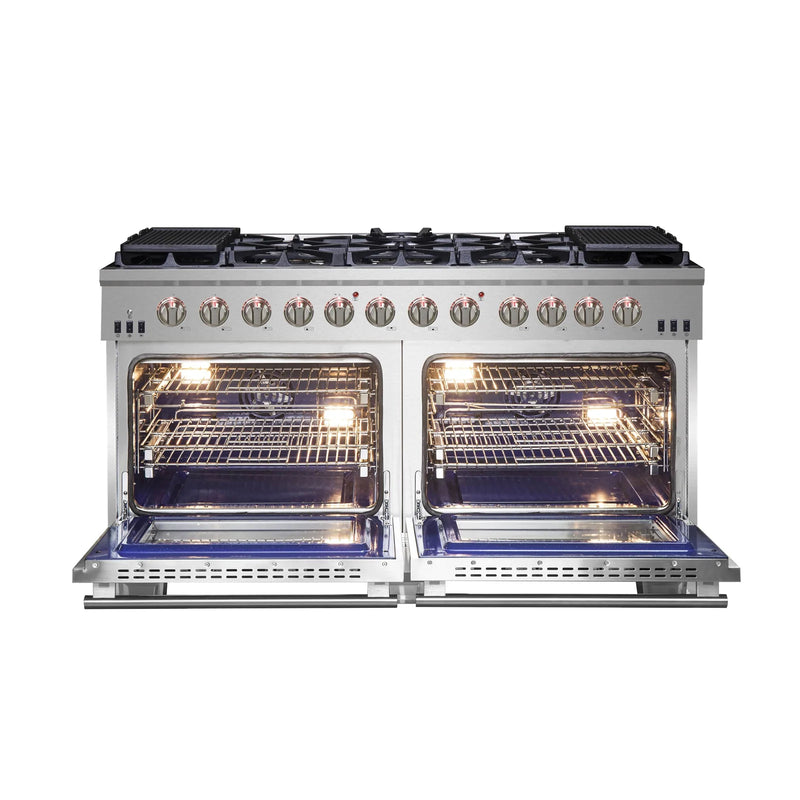 Forno 60-Inch Gas Range with 10 Burners and 200,000 BTUs