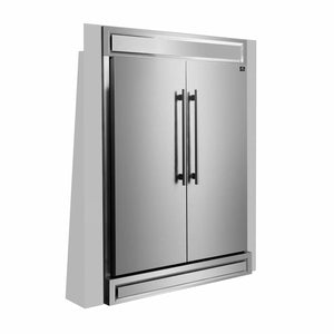 FORNO 60-Inch Maderno 2-Piece Convertible Built-In Refrigerator/Freezer with Decorative Grill Trim, 27.2 cu.ft. - FFFFD1722-60S - MyBBQDirect