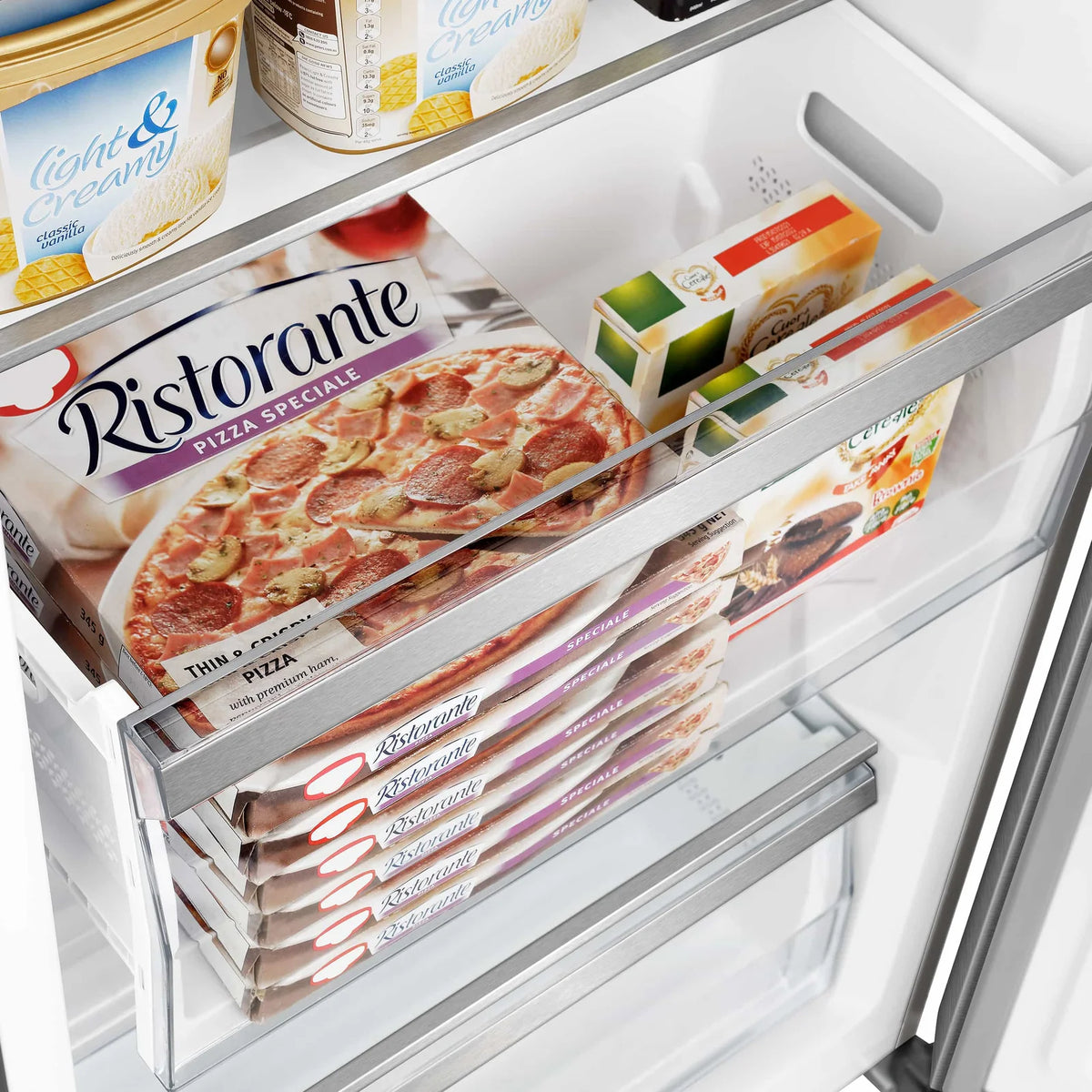 FORNO 60-Inch Maderno 2-Piece Convertible Built-In Refrigerator/Freezer with Decorative Grill Trim, 27.2 cu.ft. - FFFFD1722-60S - MyBBQDirect