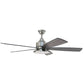 FORNO 60” Voice Activated Smart Ceiling Fan in Brushed Nickel with Reversible Blade - CF01360-BNP