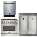 Forno Appliance Package - 36 Inch Dual Fuel Range, Dishwasher, 60 Inch Refrigerator, FDWBI-FFSGS6156-36