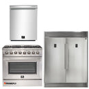 Forno Appliance Package - 36 Inch Gas Range, Dishwasher, 60 Inch Refrigerator, FDWB-FFSGS6244-36