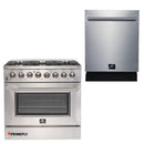 Forno Appliance Package- 36 Inch Gas Range, Dishwasher, FDWBI-FFSGS6244-36