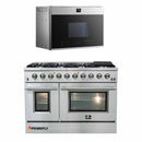 Forno Appliance Package - 48 Inch Gas Range, Microwave Capriolo 24", FOTR-FFSGS6244-48