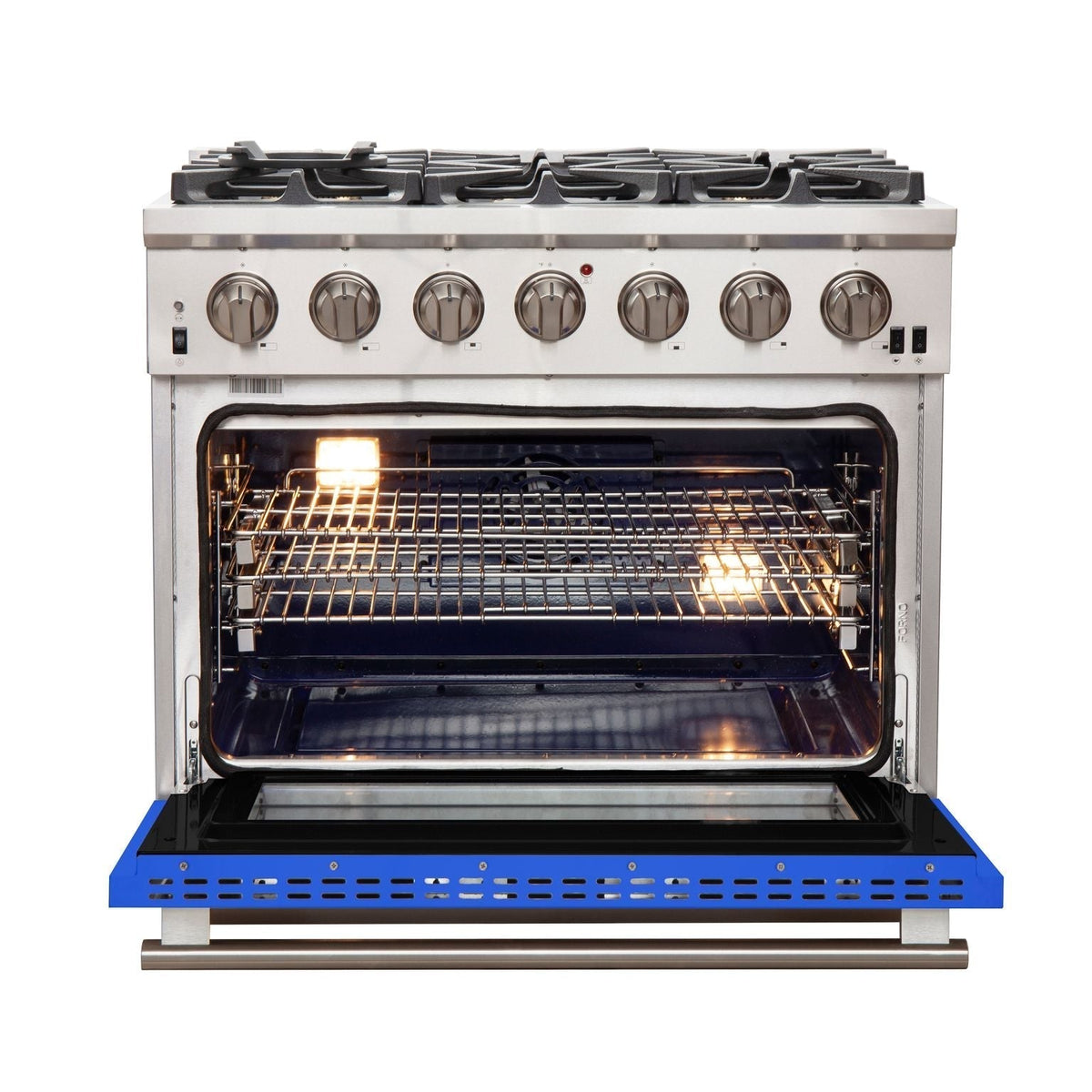 FORNO Capriasca - Titanium Professional 36" Freestanding Colored Door Gas Range FFSGS6260-36