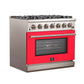 FORNO Capriasca - Titanium Professional 36" Freestanding Colored Door Gas Range FFSGS6260-36